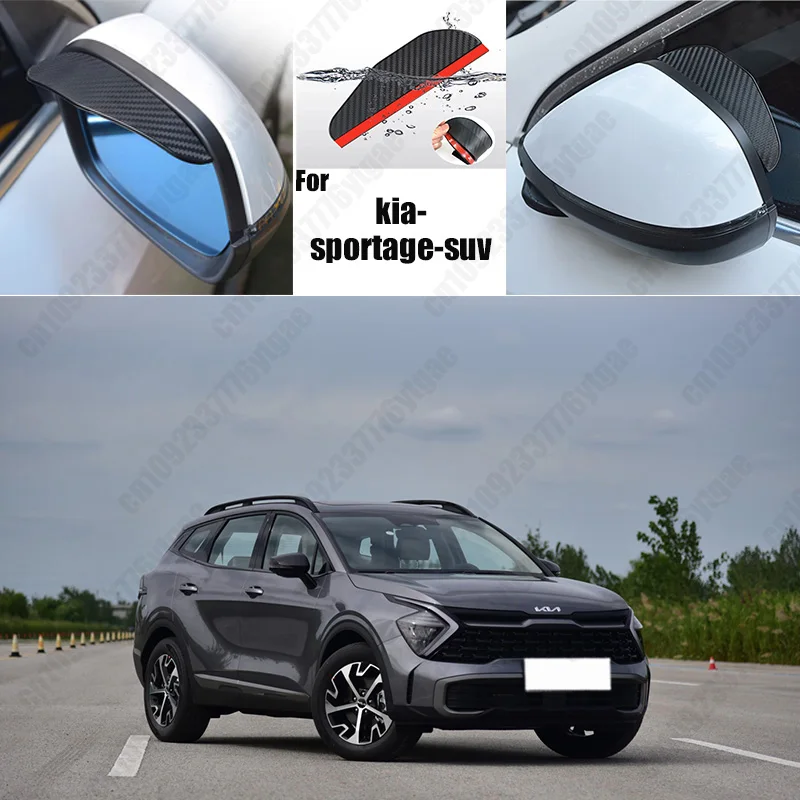 

For kia-sportage-suv Car Rearview Mirror Rain Eyebrow Fiber Auto Rain Shield Rainscreen Reflector Rain Shield