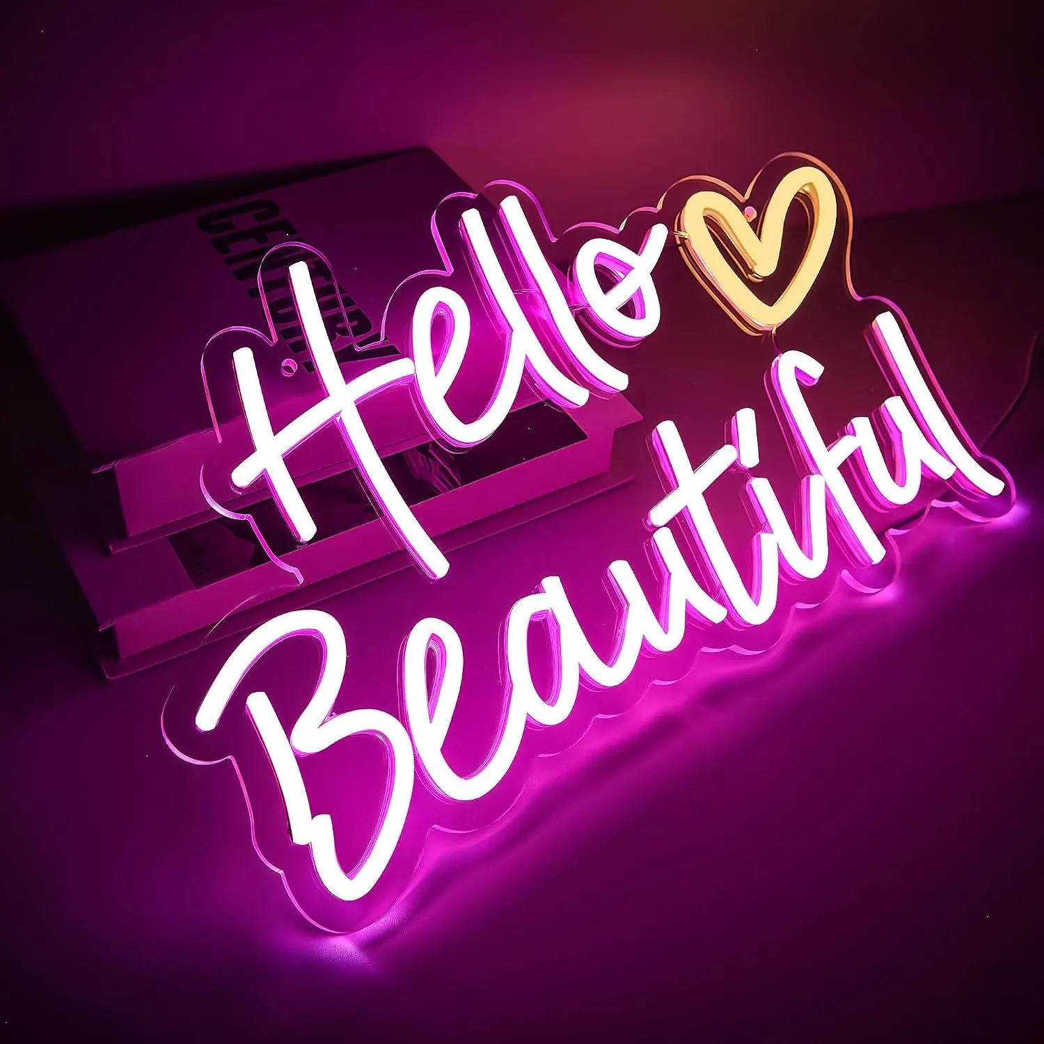 Hello Beautiful LED Neon Sign USB Powered Neon Wall Light For Bedroom Wedding Party Salon Beauty Room Home Wall Art Decor Gift