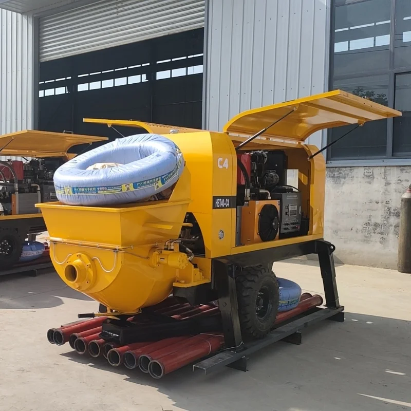 For Concrete Pump Machine CE Diesel Engine Mini Small Truck Concrete Mixer With Pump