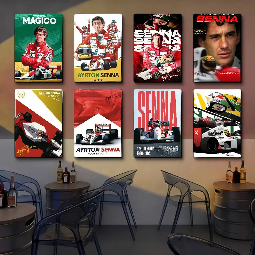 ayrton-senna-f1-formula-lenda-estrela-campeao-carro-de-corrida-filme-cartazes-pegajosos-adesivo-papel-branco-sala-bar-cafe-cartazes-adesivo-parede