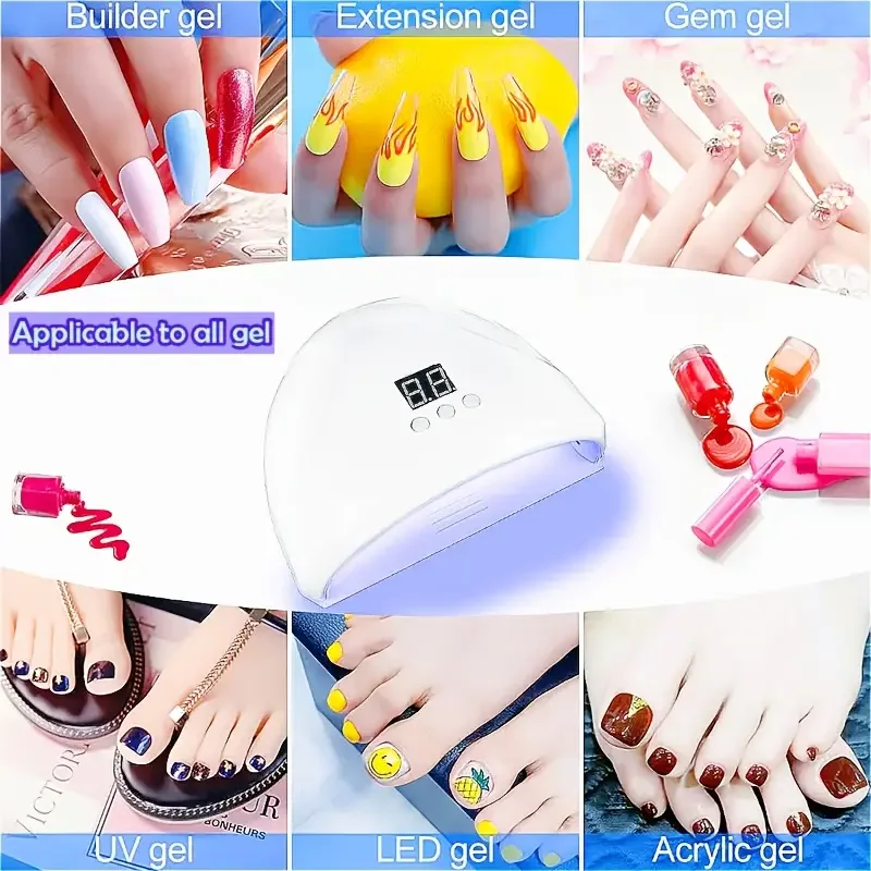 LINMANDA المهنية الأشعة فوق البنفسجية LED مسمار ضوء المصباح مجفف للمواد الهلامية تلميع LED مسمار مصباح مع 3 إعدادات الموقت والاستشعار التلقائي #6