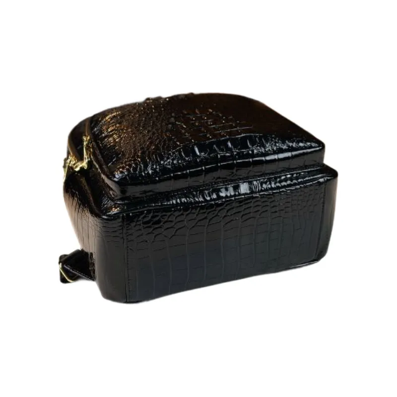 Crocodile Pattern Backpack for Women, Large Capacity Laptop Backpack, Business Casual College School Bag Travel Rucksack