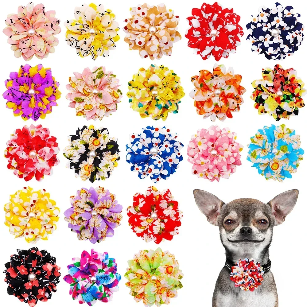 

Collar de flores grandes 50px para perro, accesorios para Collar de pajarita para perros pequeños y grandes