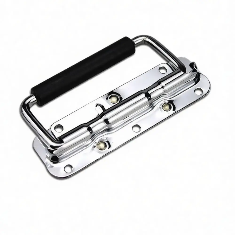 Versatile 304 Stainless Steel Spring Retractable Handle Folding Grab For Industrial Flight Case Tool Box Hardware