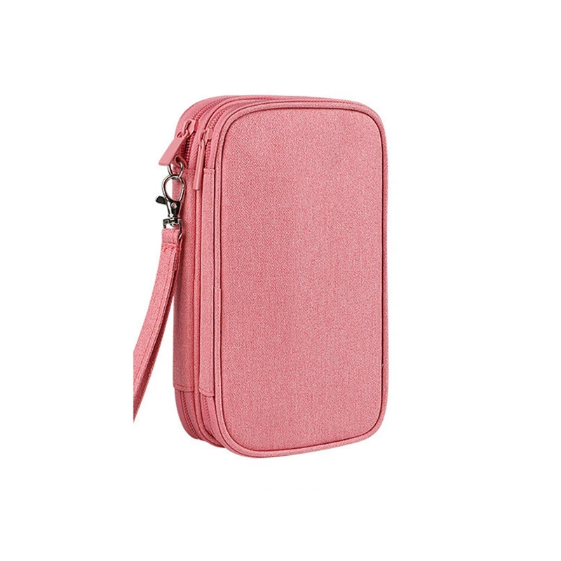 Multifunctional Double Layer Digital Bag USB Data Line Charger Plug Organizador For Travel Electronic Organizer Pink