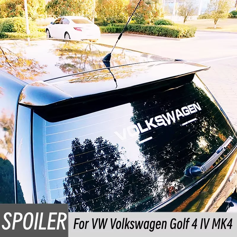 Für 2004-2008 Volkswagen Golf 4 MK4 Auto Heckklappe Dachspoiler Flügel Karosserie-Kit Schwarz Carbon Tuning Zubehör