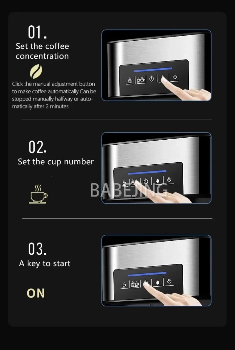 

BABEJING All-In-One Household Cappuccino Milk Coffee Machine Concentrated Steam Milk Frothing for Perfect Barista Quality Drinks