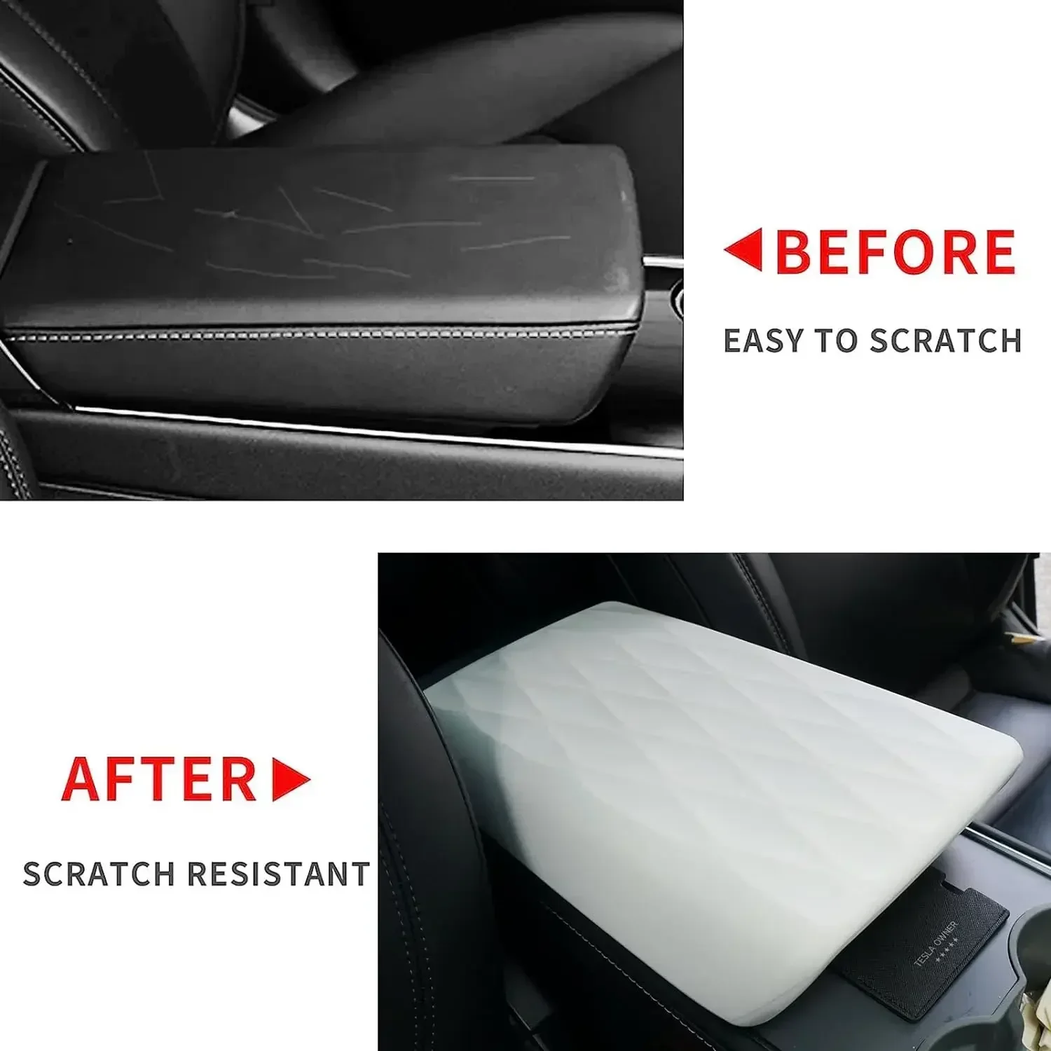 Model Y TPE Soft Case Car Center Console Arm Rest Lid Auto Central Armrest Box Pad Cover Latch for Tesla Model 3 Accessories Mat