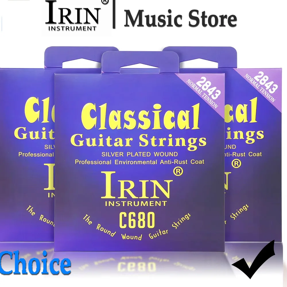 IRIN Classical Guitar Strings C680 Silver Plated Wrap Nylon 1 Set 6 Strings 28-43 Strings Musical Instruments Accessories