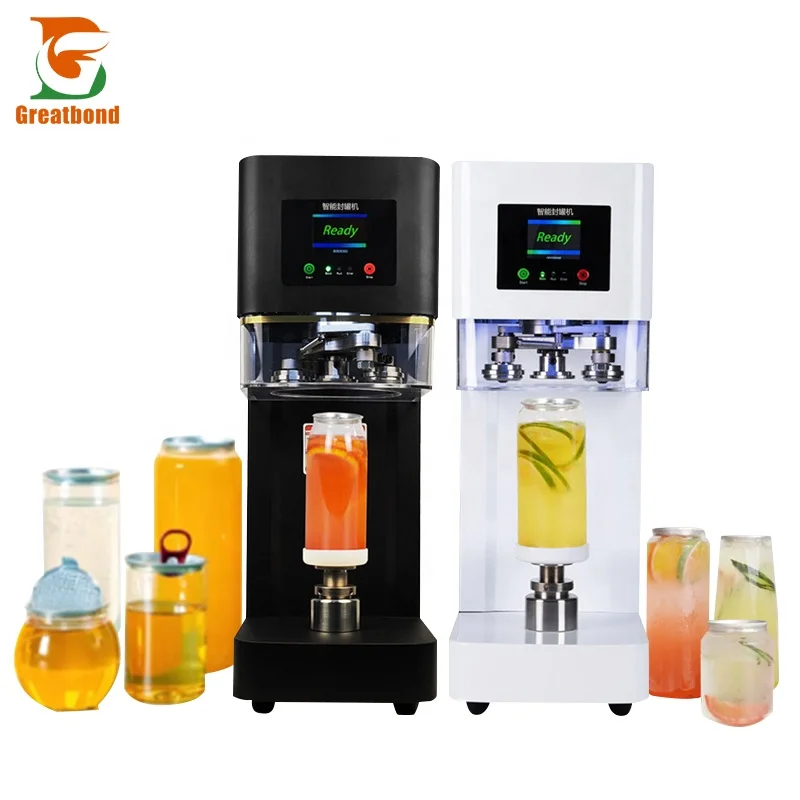 High Speed Non-rotating PET Bubble Tea Soda Fruit Juice Soda Water Tea Semi-automatic Aluminum Sealer Tin Can Sealing Machine