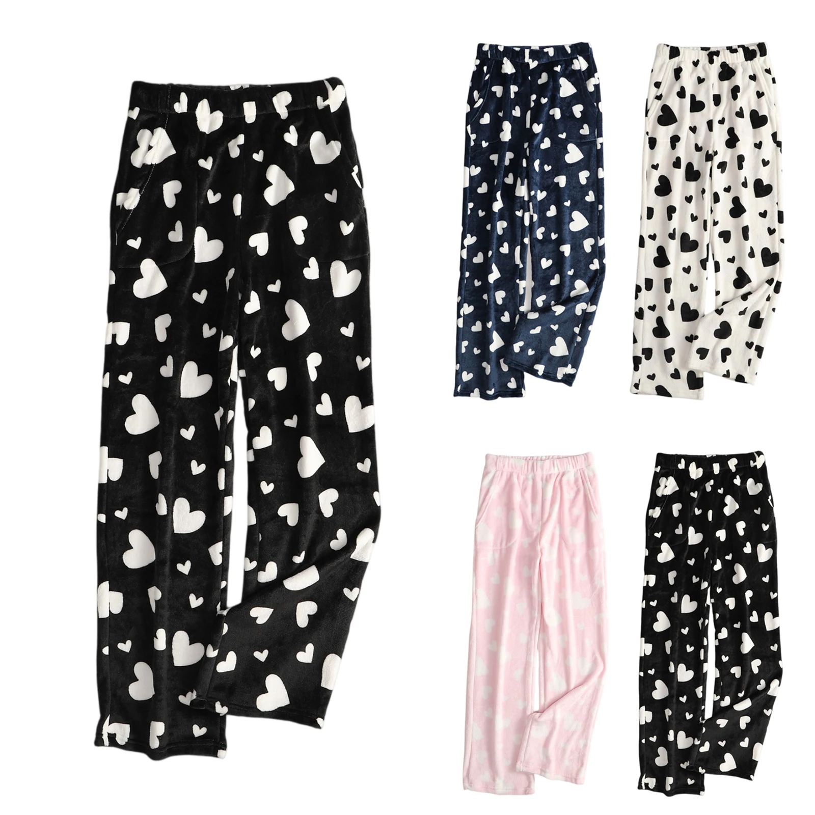 

Cute Pajama Bottoms Fall/Winter Casual Home Clothes Casual Cow Print Pajama Pants for Women Soft Comfort Plush Sleep Trousers