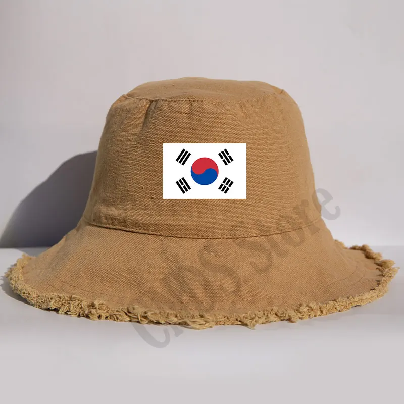 Printed Korea Flag Spring Bucket Hat Woman Man Outdoor Sports UV Sun Beach Hats Adult Daily Travel Visor Summer Panama Hat