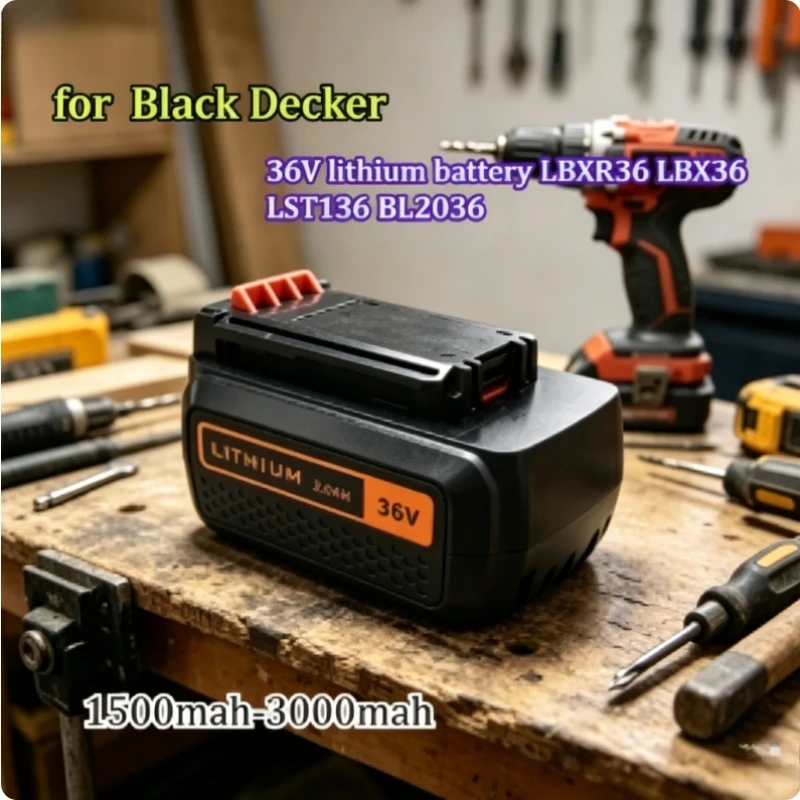 

3000mAh Lithium-ion Replacement Battery Compatible for Black Decker LBXR36 LBX36 LST136 BL2036 36V Energy Storage Battery