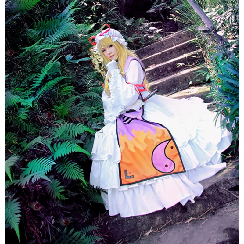 

Anime Cos Touhou Project Yakumo Yukari Cosplay Costumes Outfit Halloween Christmas Uniform Custom Size Size