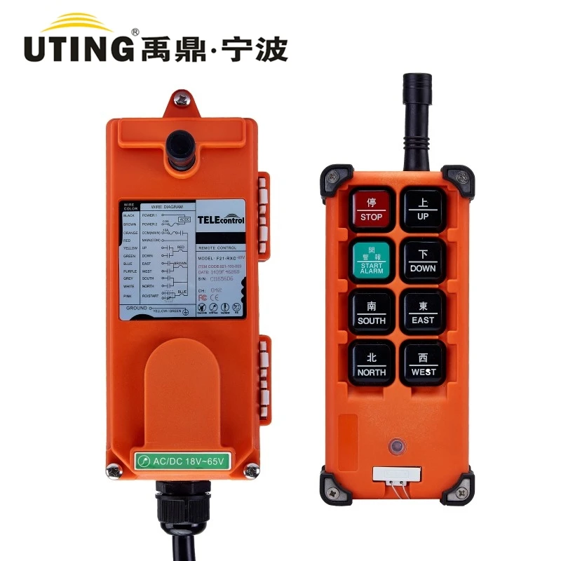 

F21-E1B Stocks in Spanish WarehouseTELEcontrol Industrial Hoist Crane Wireless Radio Remote Control 18-65V 65-440V AC DC UHF