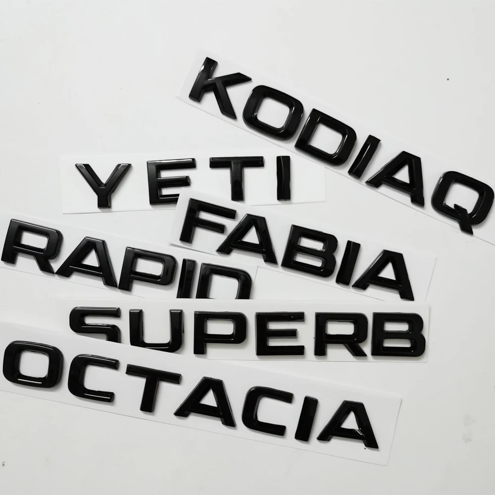 Stickers For SKODA Insignia OCTAVIA SUPERB Trunk Sticker 1pcs Glossy Black Car Rear Sticker For SKODA KAROQ KODIAQ FABIA YETI