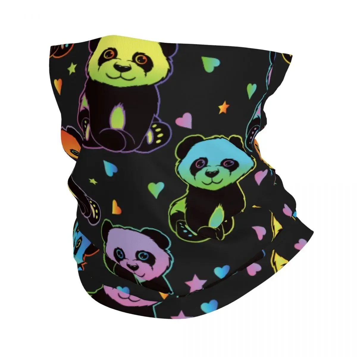 Cute Panda Bandana Neck Gaiter Printed Colorful Balaclavas Magic Scarf Multi-use Cycling Running for Men Women Adult Windproof