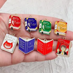 10Pcs Cartoon Enamel Metal Magic College Book Charm Pendants For Necklace Earring Bracelet Craft Diy Jewelry Making