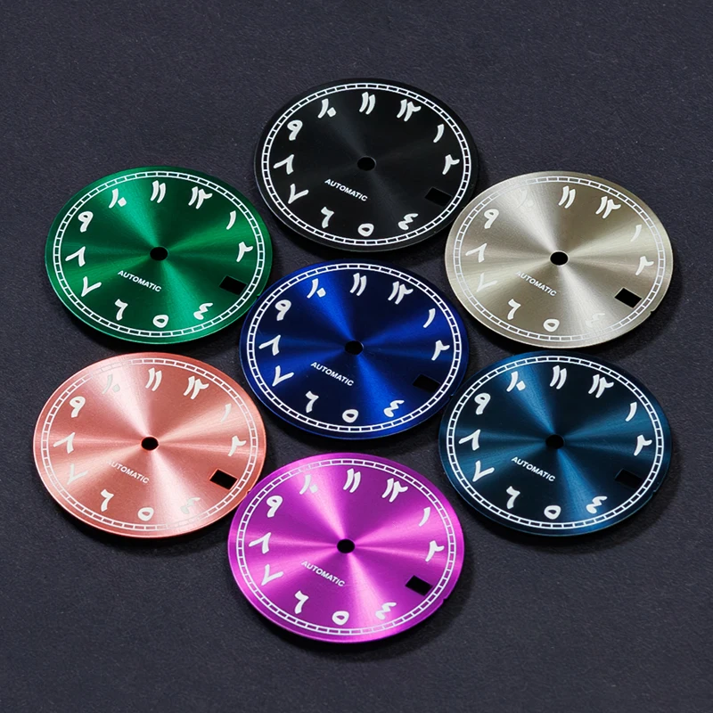 

NH35 dial Sun pattern modified Arabic numerals dial 28.5mm green luminous suitable for NH35/36 movement