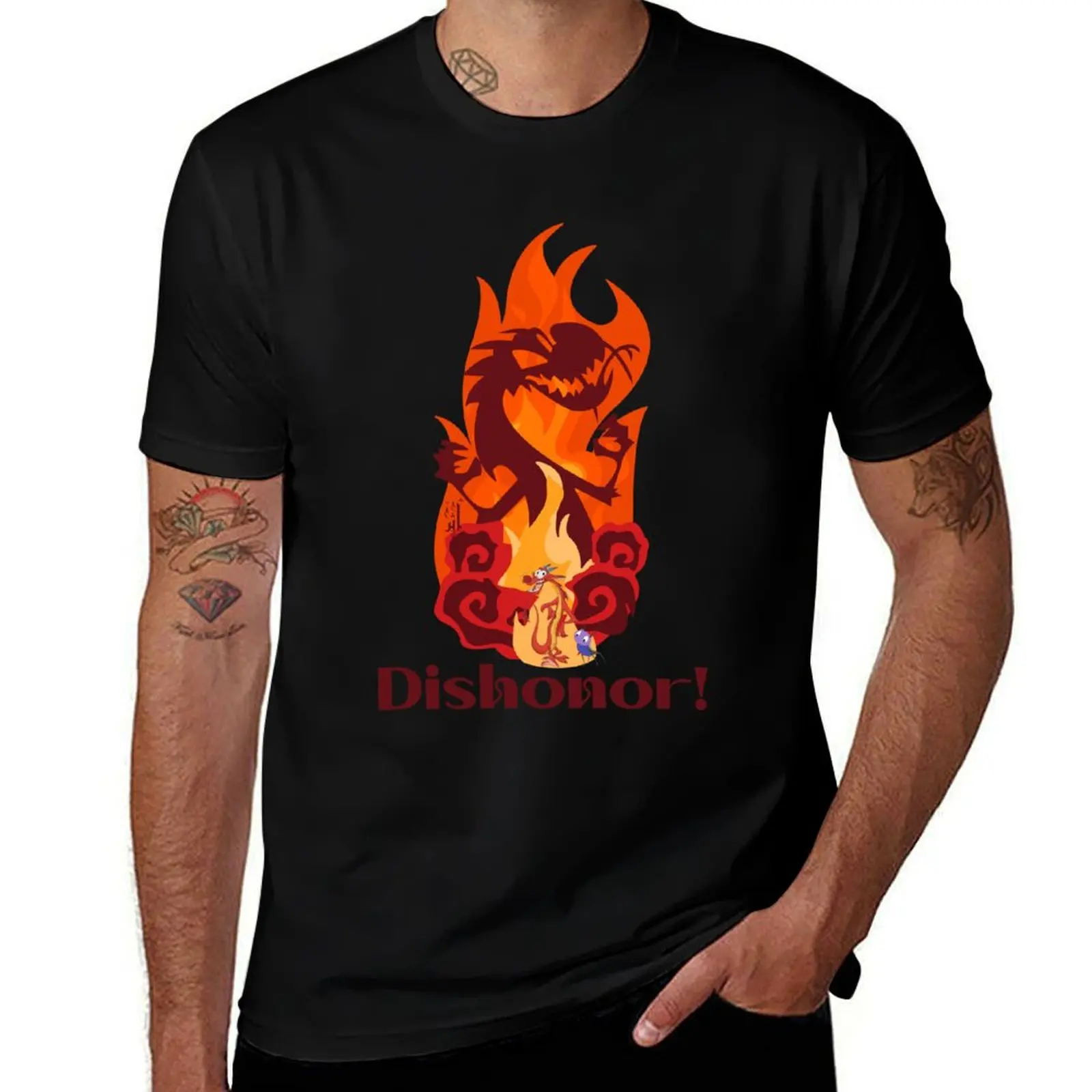 

mushu Dishonor! and cri kee lucky shirt T-Shirt Summer Print Short Sleeve Tee