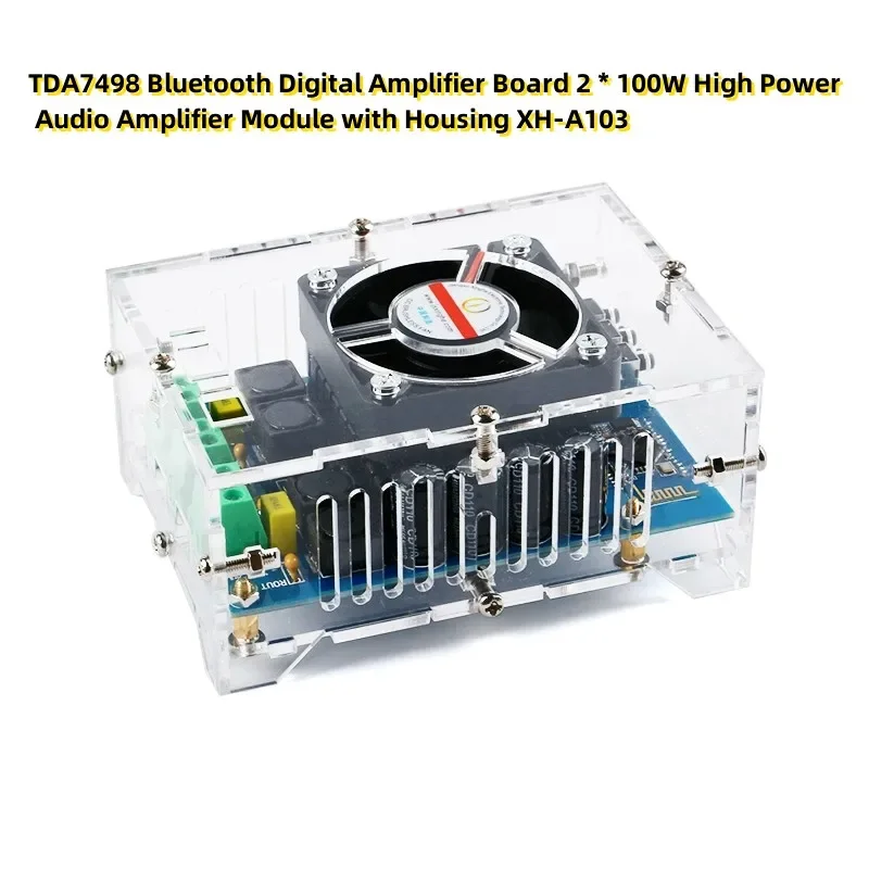 TDA7498 Bluetooth Digital Amplifier Board 2 * 100W High Power Audio Amplifier Module with Housing XH-A103