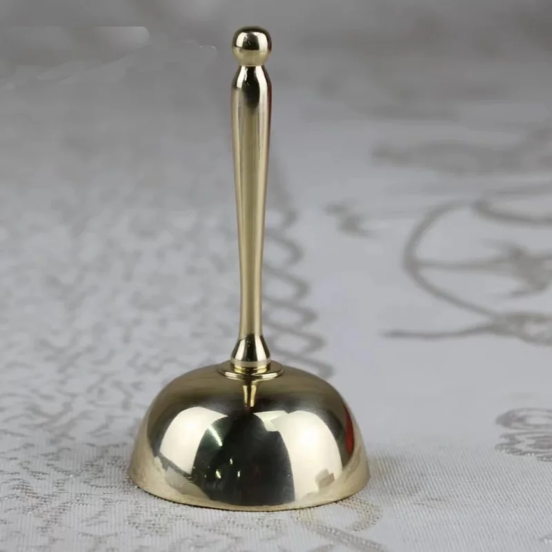 Brass Altar Bell Prayer Altar Held Bell With Handle Classic Style For Religious Ceremony Church Supplies