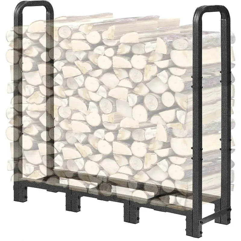 

Customized Simple Modern Detachable Wood Storage Rack Log Holder Outdoor Waterproof Portable Steel Heavy Metal Firewood Rack