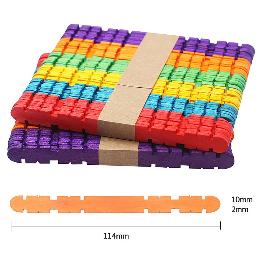 

50pcs Wooden Sticks Colored Smooth Diy Wood Craft Material For Kids Art Projects Party Camp Classroom Activities Wood Craft