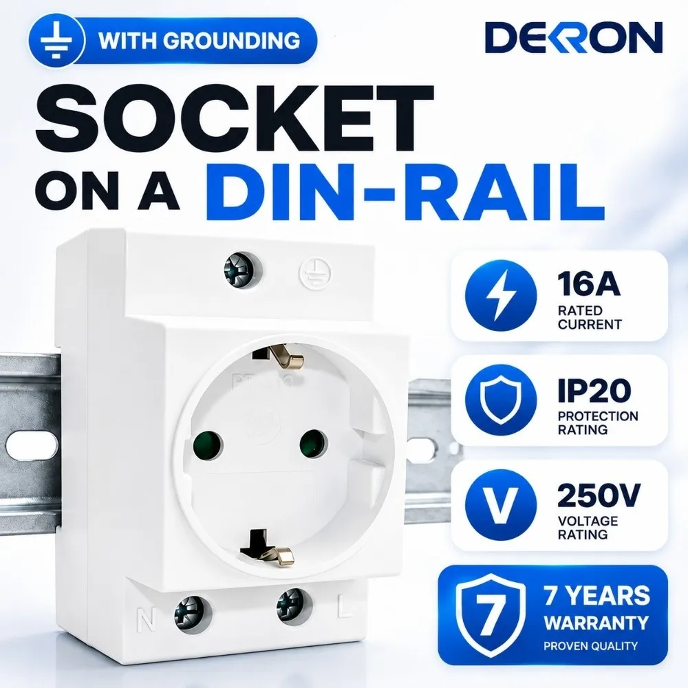 Versatile Export Type DIN Rail Socket Frame Edge AC30 Modular Power Socket EU Plug Panel Mount Socket Commercial Buildings