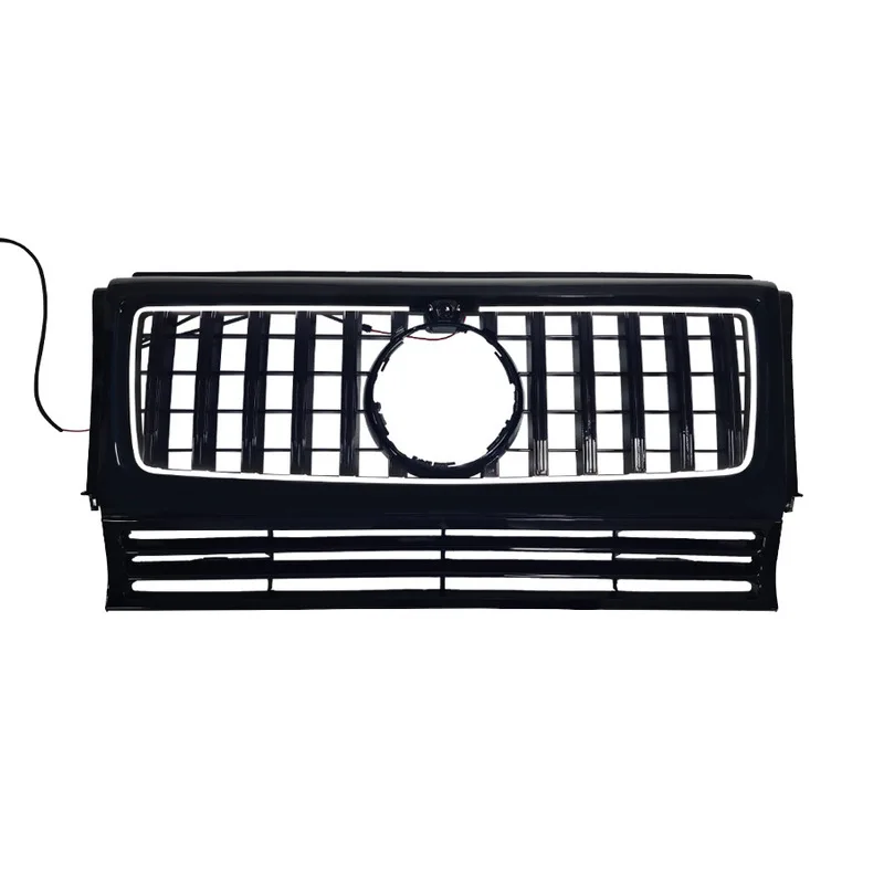 For 2004-2018 Mercedes G-Class W463, GT Style Vertical Slat LED Illuminated Grille, ABS Aftermarket Replacement