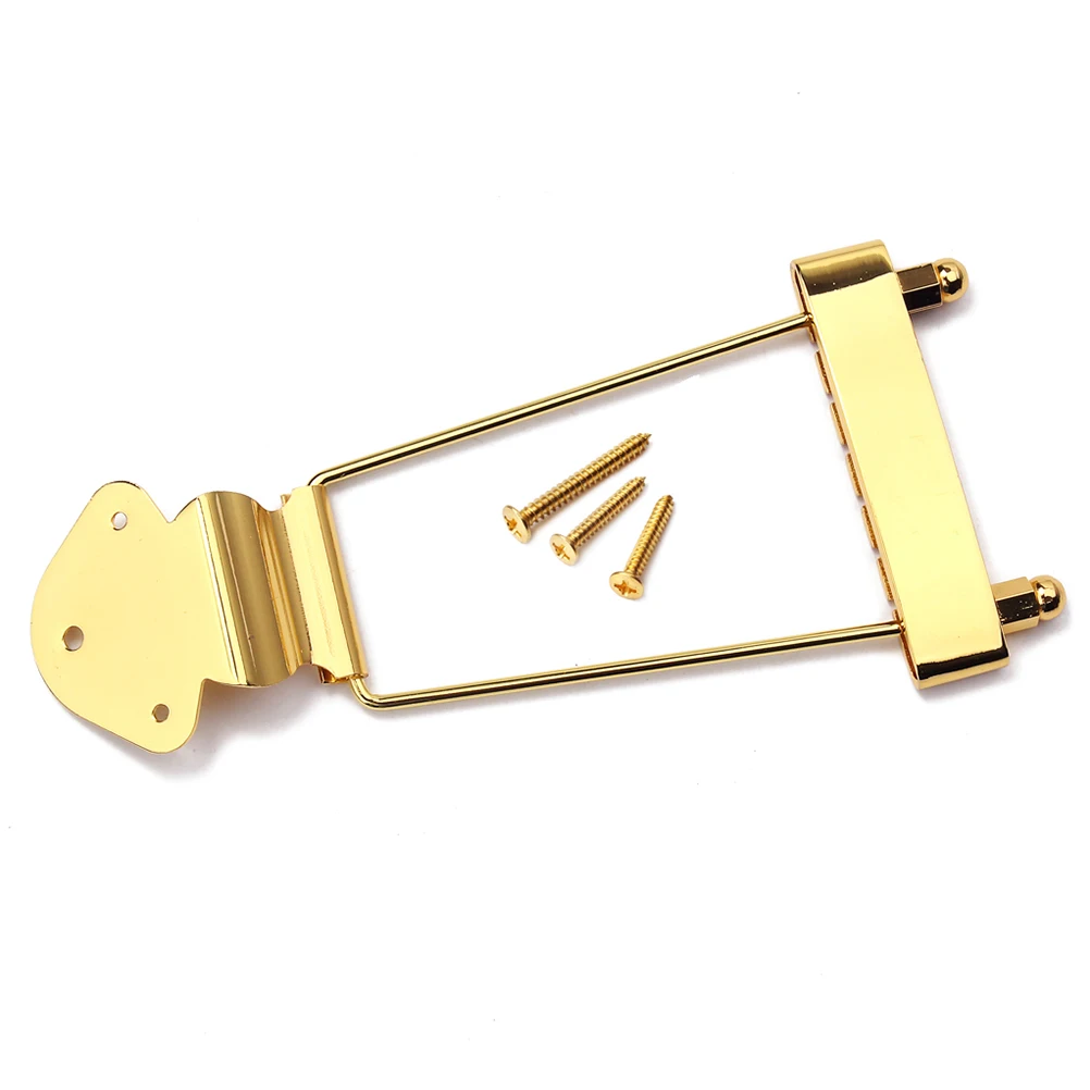 

6 String Long Standard Tailpiece for Jazz Guitar Metal Bridge Replacement Black