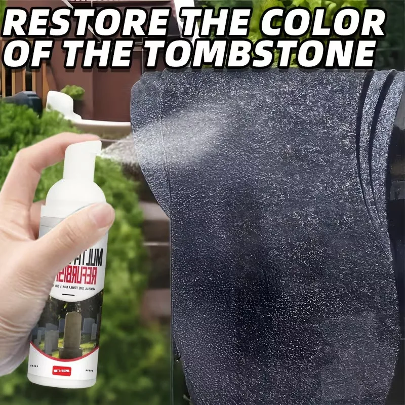 Tombstone and Monument Cleaning Solution, Restores Stone from Moss Growth,Yellowing of White Marble,Black Stains  White Tombston