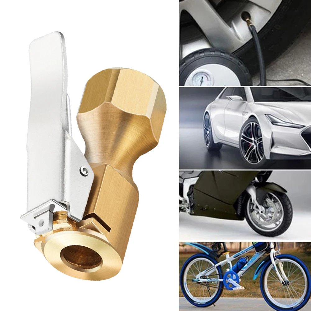 1 Pcs Brass Air Tyre Valve Stem Bike Motorcycle Car Tire Quick Reinforced Inflator Chuck Heavy Duty Inflatable Nozzle New