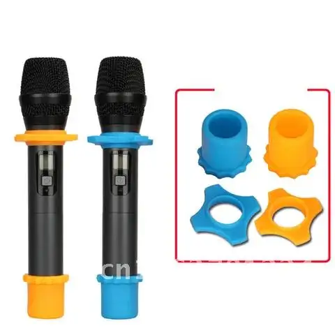 1 Set Microphone Anti-roll + Tail Sets Of Wireless Microphone Anti-skid Ring Protective Sleeve KTV Microphone Tail Cover