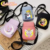 Sailor Moon Girls Shoulder Bag Anime Printed Tsukino Usagi Luna Student Mini Phone Pack Kawaii Women Casual Crossbody Bags Gift