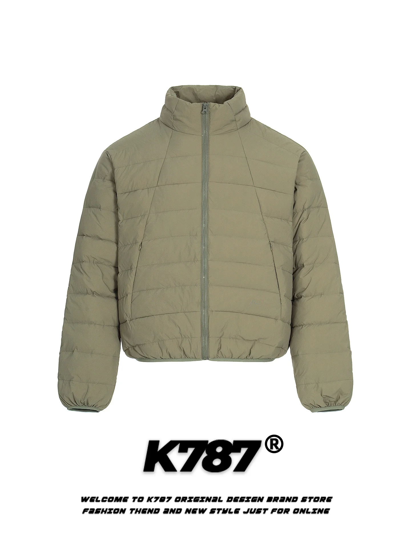 

Куртка-пуховик K787 в американском ретро-стиле, однотонная белая, с воротником-стойкой, утепленная, свободного кроя, для мужчин и женщин, парная модель