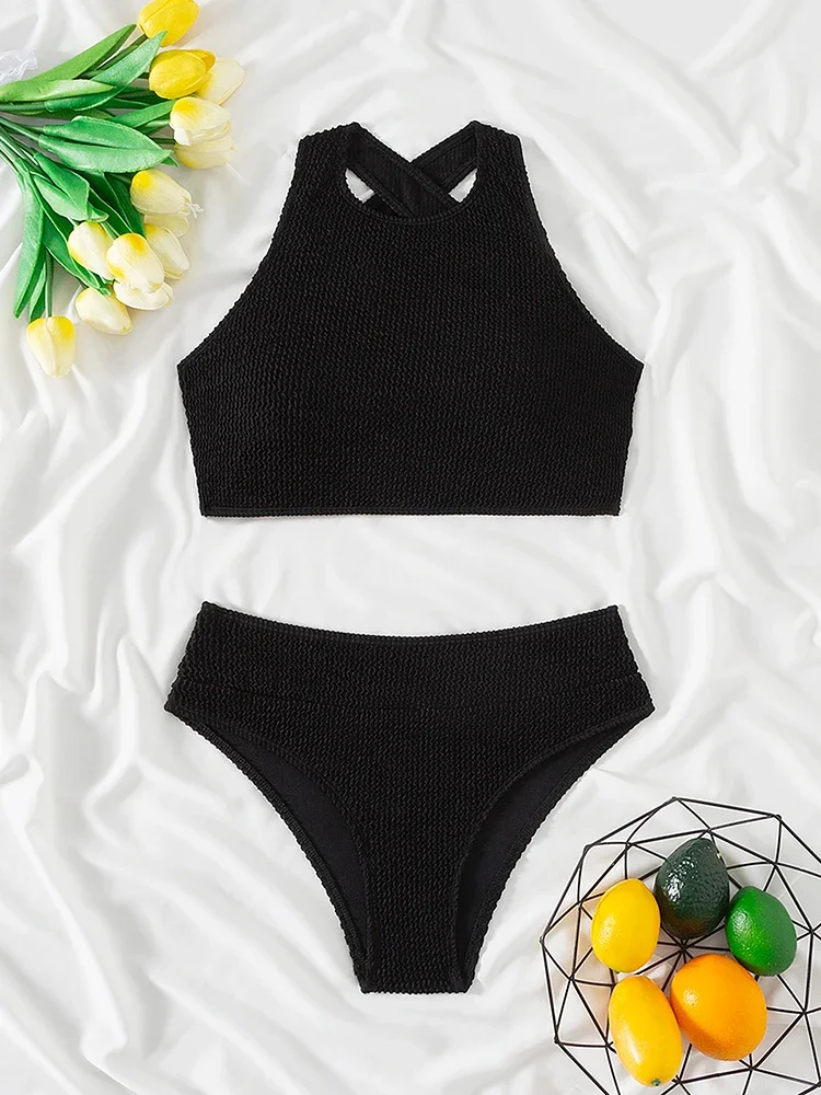 Maiô feminino 2025 push up bikini sexy tankini conjuntos de biquinis cintura alta terno de natação beachwear duas peças biquínis