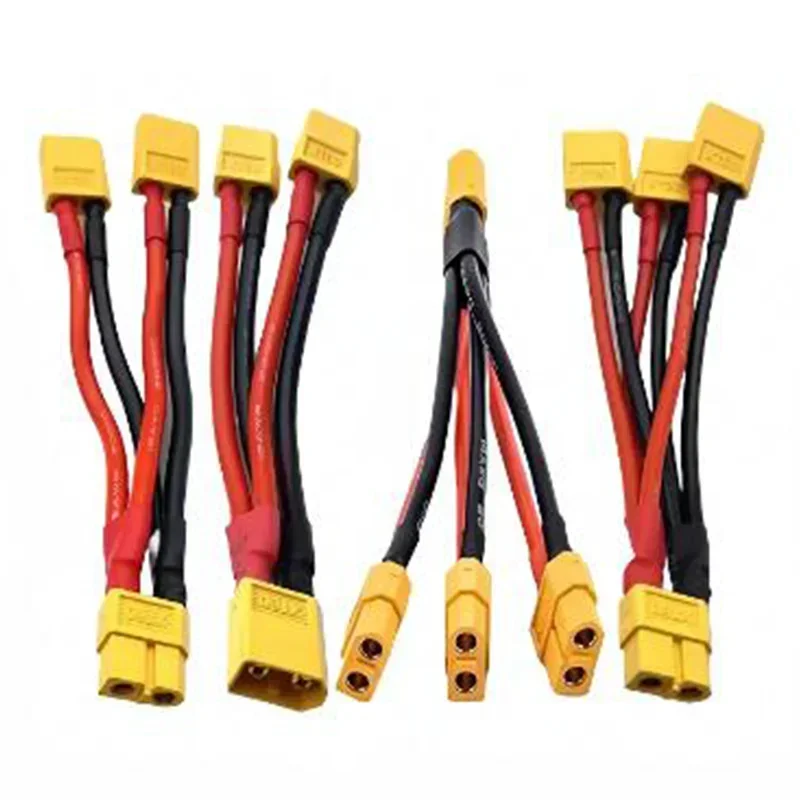 5pcs 10cm Xt60 Plug-in Parallel Line Aerial Model Uav Lithium Battery Transfer Line 1214awg High Temperature Silicone Wire