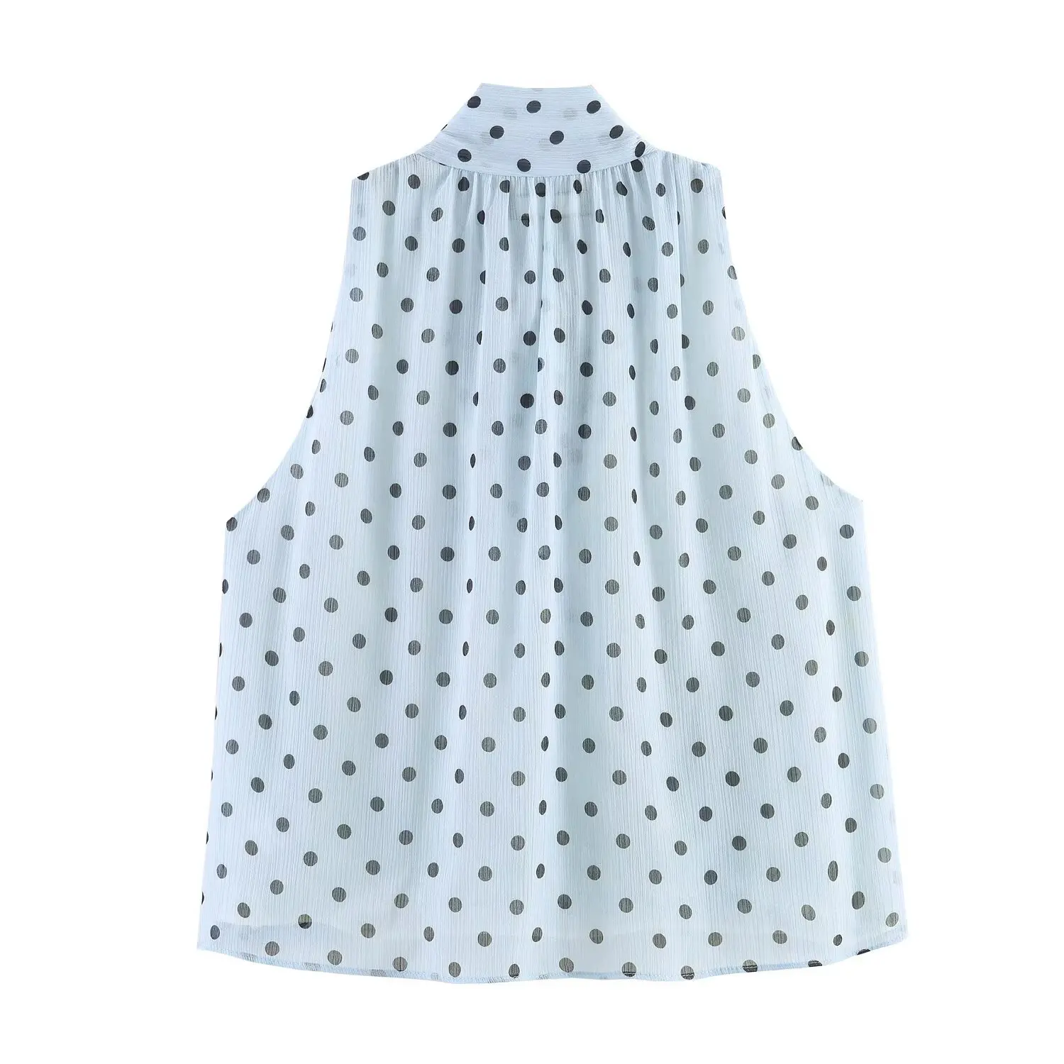 Willshela Women Fashion Dot Printed Bow Lace Up Tank Tops Vintage V-Neck Sleeveless Female Chic Lady Vest Top