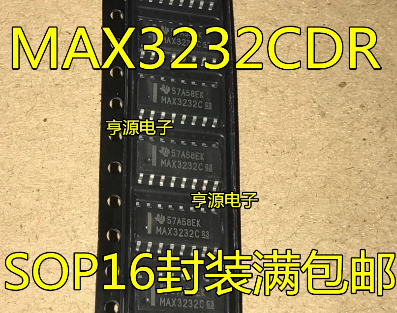 

50pcs/lot 100% new MAX3232CDR MAX3232C MAX3232 SOP16 RS-232 /