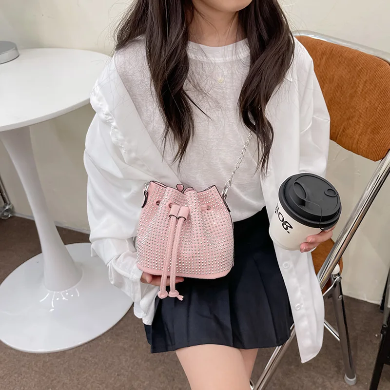 2024 Children Messenger Bag Mother Kids Bags for Girl Drawstring Metal Shoulder Crossbody Bag for Women Handbag Mochila 가방 Сумка