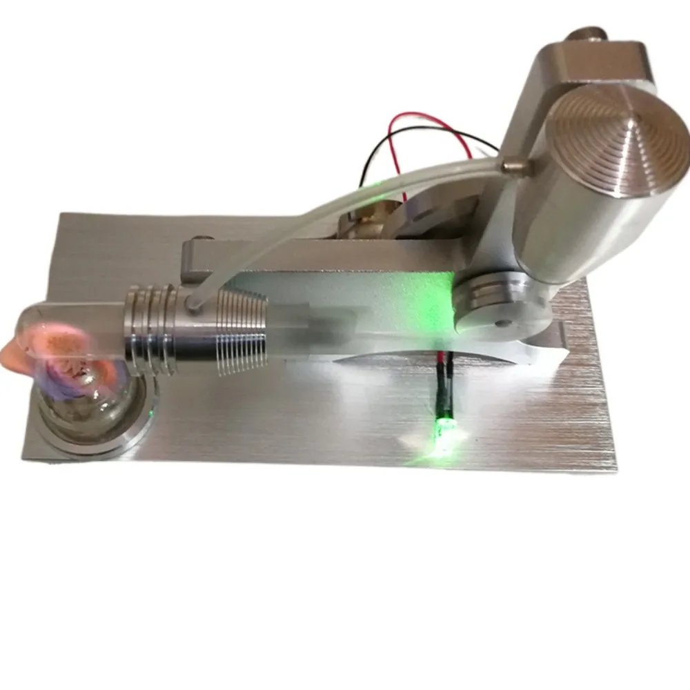 L Type Metal Stirling Engine Miniature External Combustion Engine CNC Precision Machined Miniature Stirling Engine Model