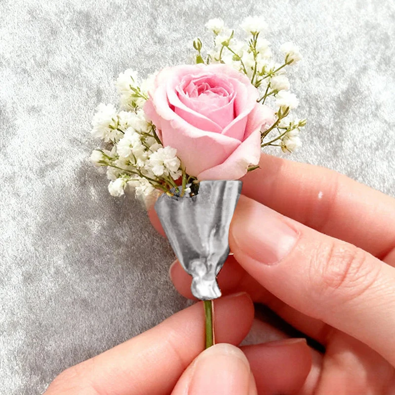 دبابيس باقة يمكن ارتداؤها، بروش مزهرية زهرة فنية، مشبك حامل باقة ذاتية الصنع، دبوس طية صدر السترة على شكل زهور للنساء والرجال هدايا مجوهرات السنة الجديدة