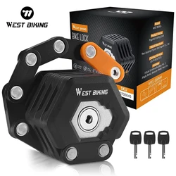 WEST BIKING-Serrure de vélo pliable, antivol rapide, cadenas JOCable, sécurité de moto, serrures en alliage pour vélo, 3 prédire