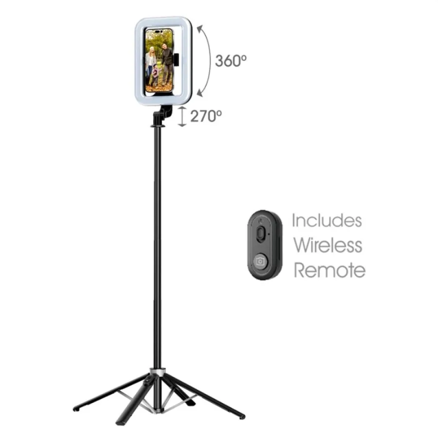 

Adjustable Aluminum Alloy Selfie Ring Light Tripod Stand with 9" Adjustable Aluminum Alloy Ideal for Content Creators Professio