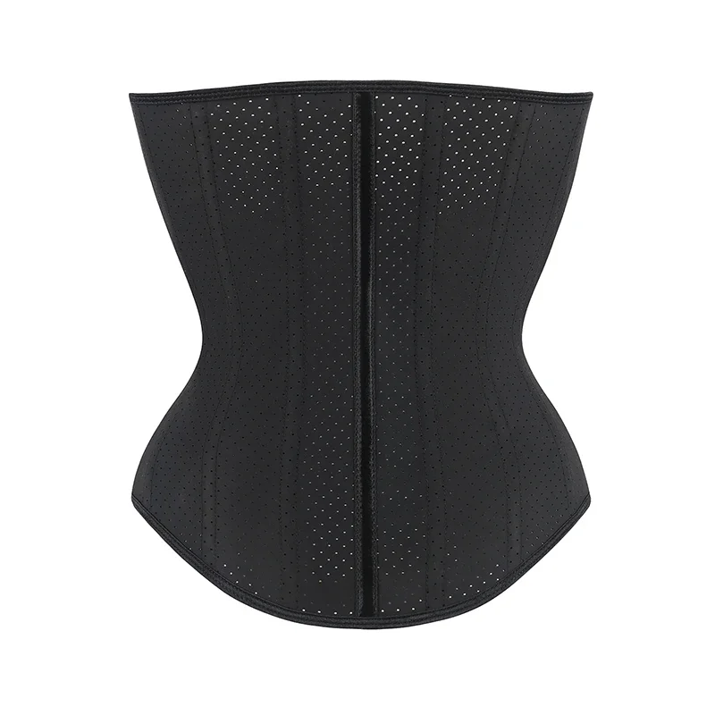 BurVogue 17 Steel Boned Underbust Waist Trainer Corset Latex U-shaped Waist Cincher Girdles Tummy Control Hourglass Body Shaper