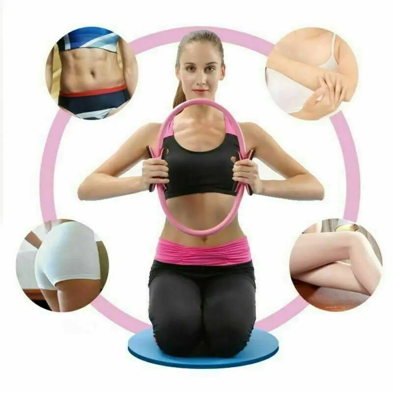 Female Multicolor Yoga Pilates Circle Double Grip Magic Circle Body Exercise Fitness Weight-Bearing Yoga Shape Pilates Circle