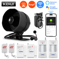 KERUI 120db Tuya Smart WiFi Loudly Speaker Alarm System Burglar Siren Home Security with Door Window Sensor Motion for House