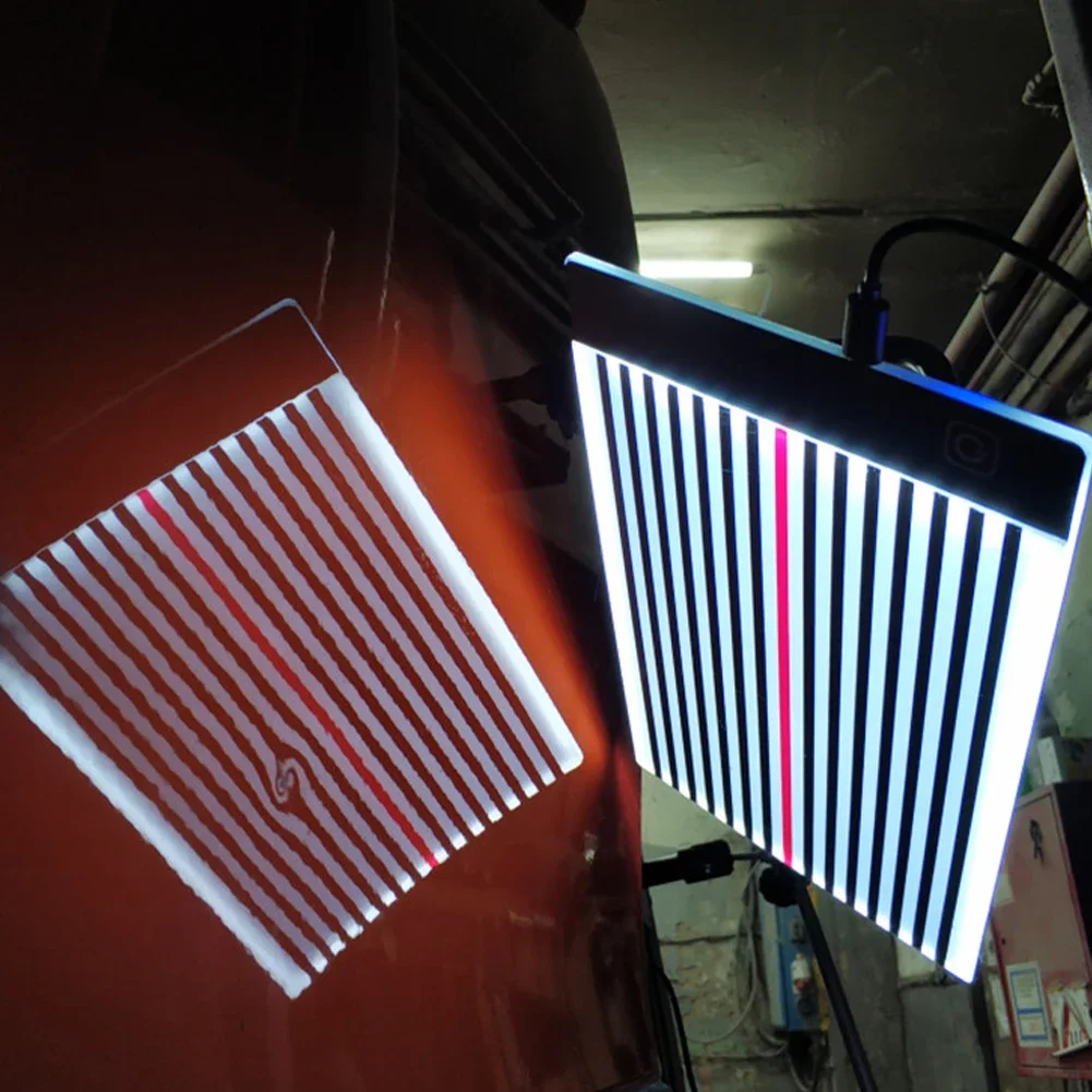 LED عاكس خط مجلس ضوء جسم السيارة دنت كاشف بدون طلاء إزالة دنت فحص خط مجلس ضوء ملحقات إصلاح السيارات