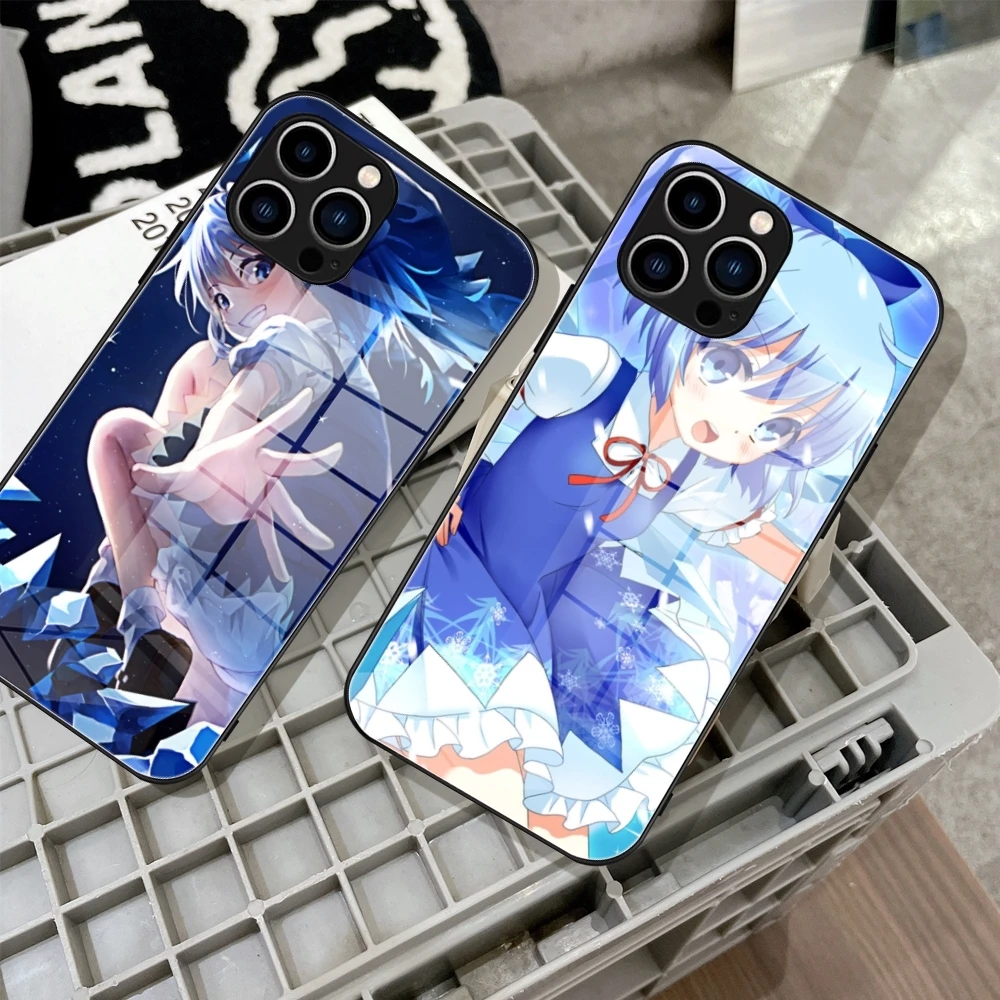 Japan Anime Touhou Phone Case Tempered Glass For IPhone 15 14 11 12 Pro 8 7 14 15 Plus 13 14 Pro MAX XR Covers